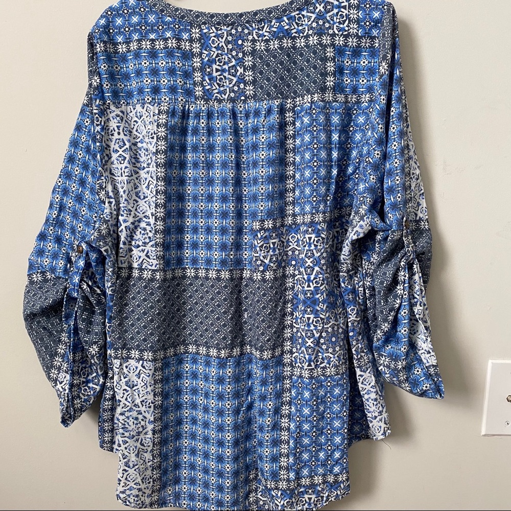 Kim Rogers blue blouse